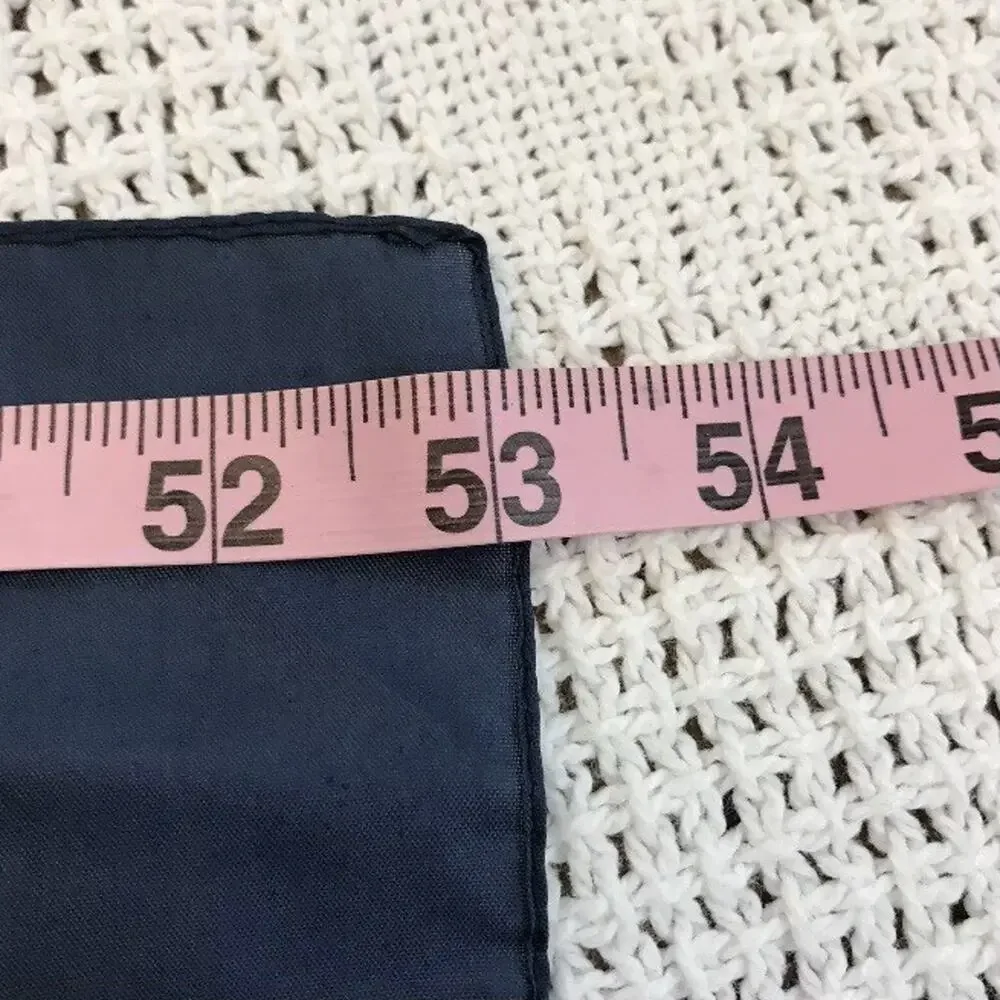 Vintage Polyester Italy Rectangle Scarf Dark Blue With Colorful Waves
